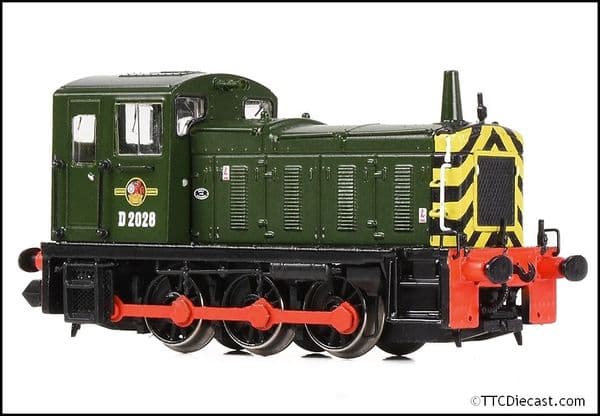 Farish 371-061A Class 03 D2028 BR Green (Wasp Stripes), N Gauge